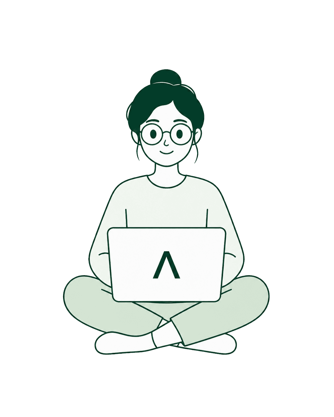 A workspace user working from a laptop